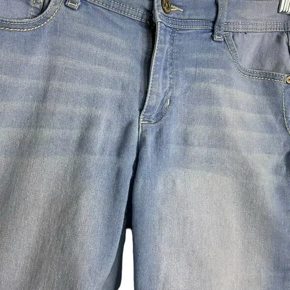 Jordache Bermuda Shorts Girls 16 Blue Casual Pockets Y2K Retro Stretch Academia - Picture 7 of 7